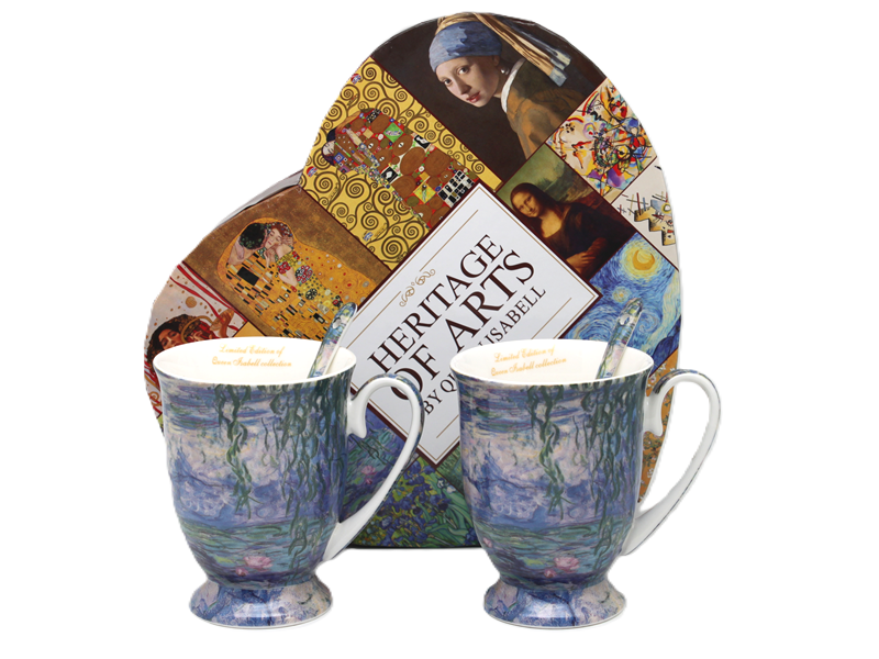 Porzellantassen, 2 Stück, Claude Monet Impression, Luxuriöses Geschenkset