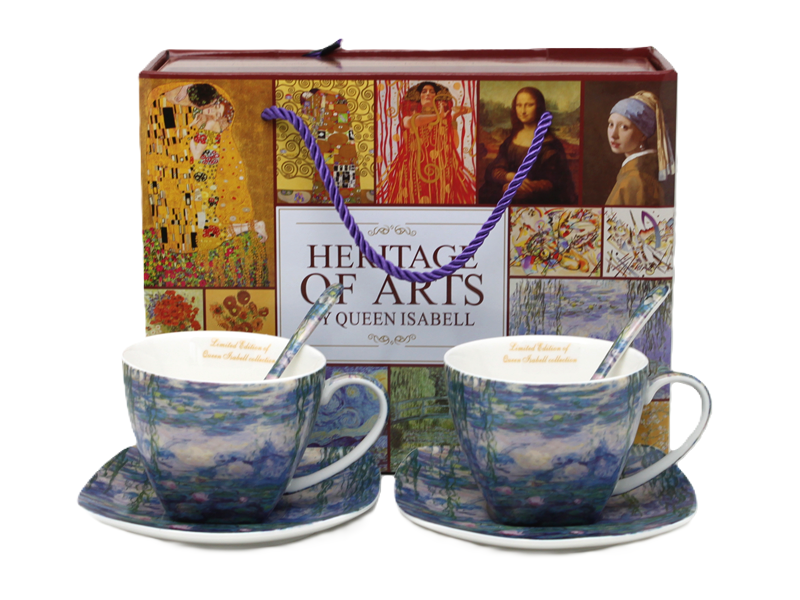 Porzellantassen Mit Löffel Und Untertasse, 2 Stück, Van Gogh, 250 Ml