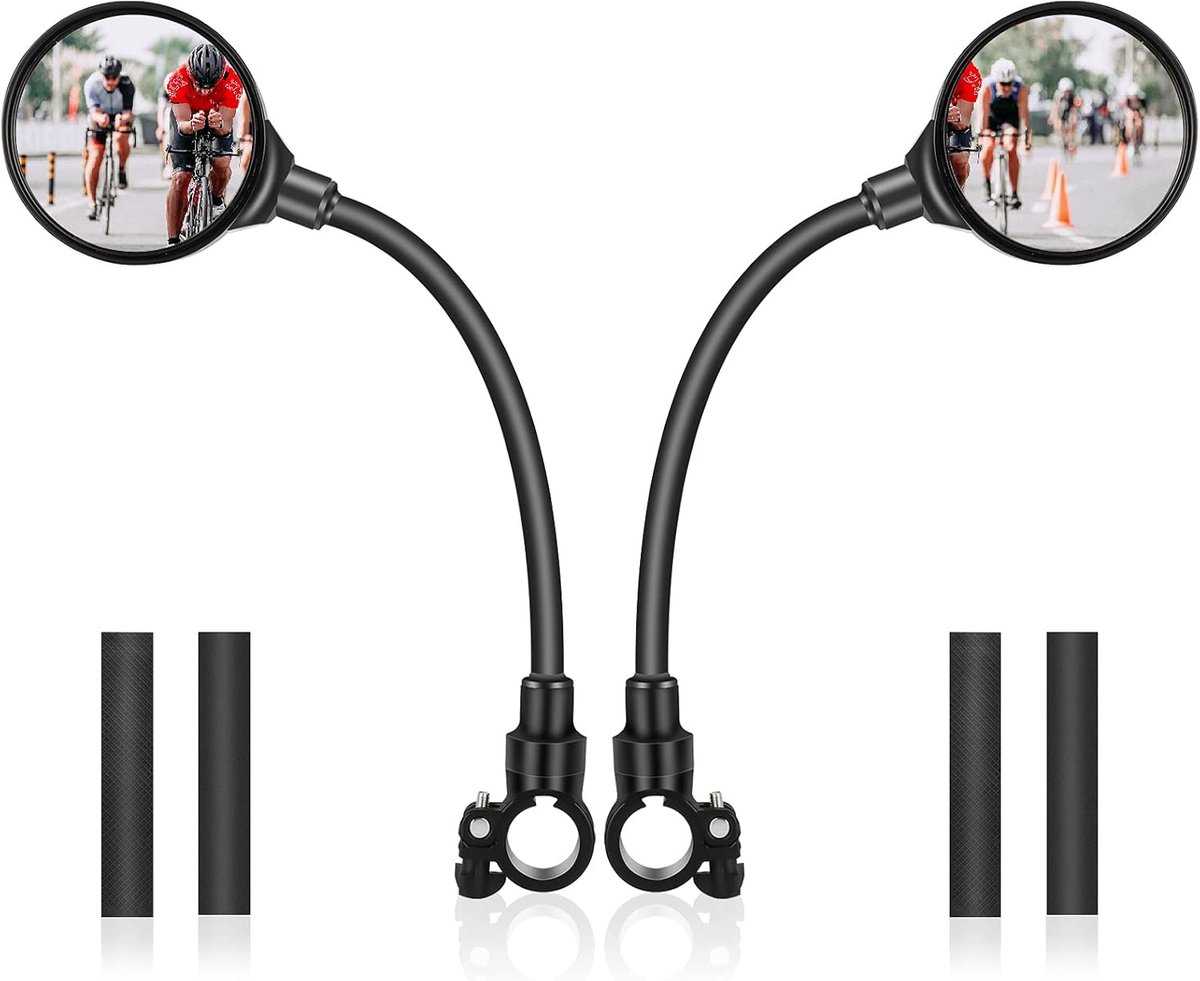 Fahrradspiegel, 1 Paar Um 360° Drehbare Lenkerspiegel, Weitwinkelspiegel, Konvexe Spiegel Für Fahrräder, Elektroroller, Rennräder, Mopeds, Motorräder