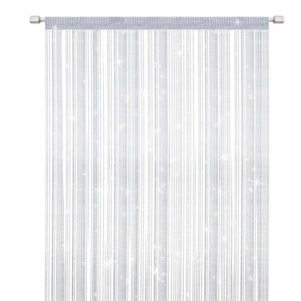 Drahtvorhänge, Tür-moskitonetz, Eleganter Raumteiler Mit Quasten Für Die Inneneinrichtung, Raumteiler Für Türen Und Fenster, Weiß (100x200cm)
