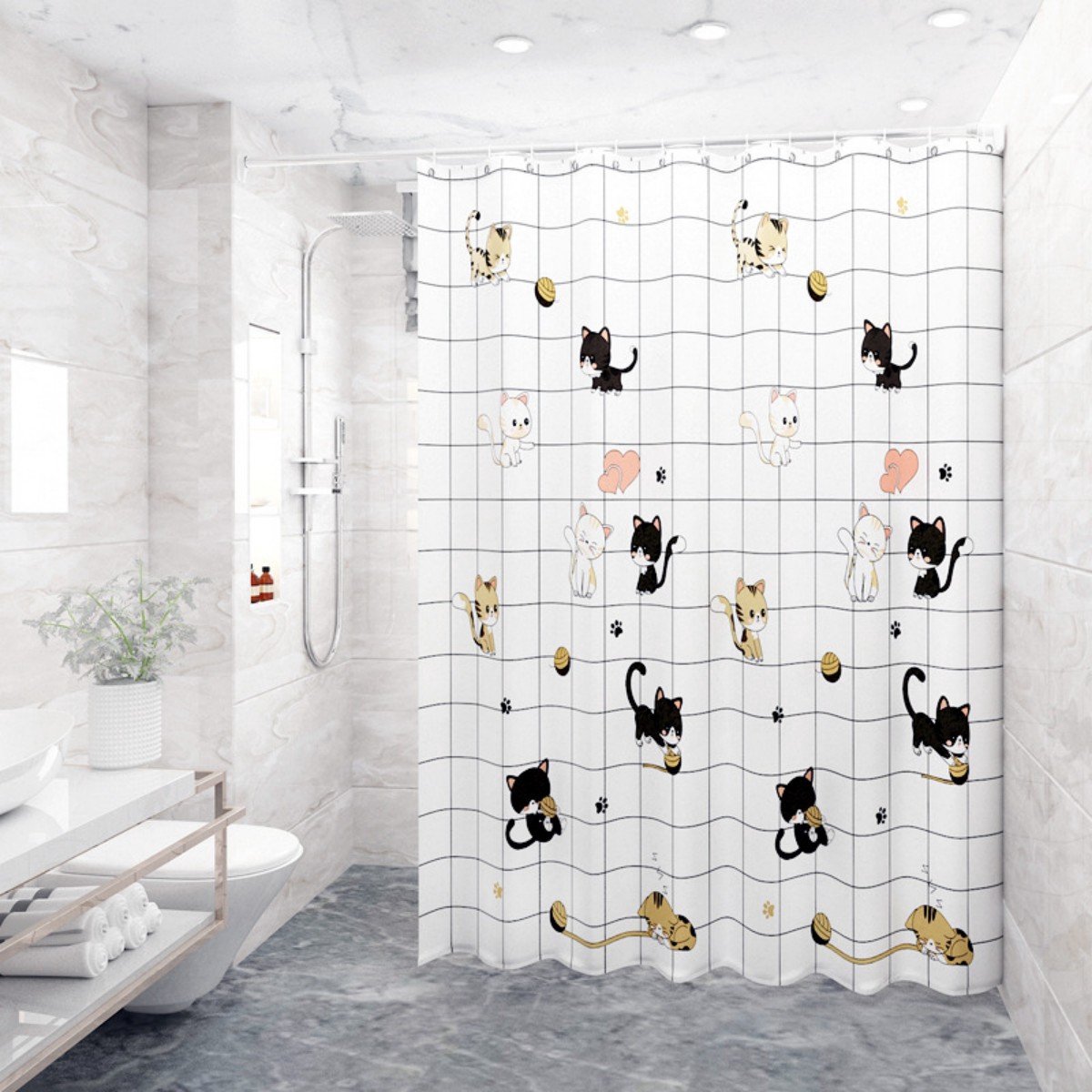Duschvorhang 200 X 200 Cm – Schnelltrocknend – Wasserdicht Und Schimmelresistent – Inklusive 12 Ringen – Für Dusche Und Badewanne