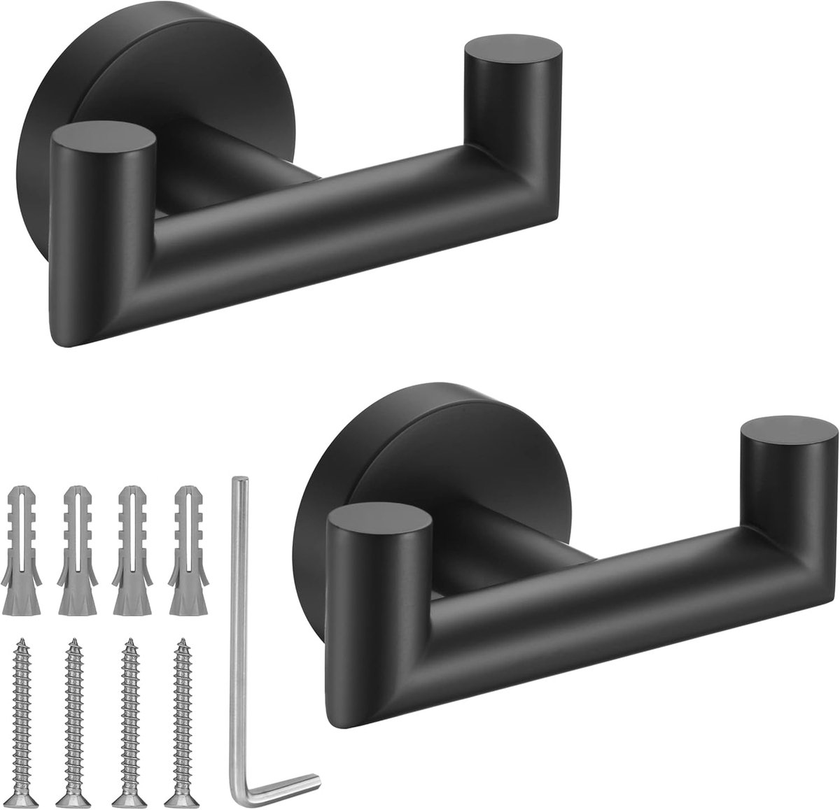 2er-pack – Doppelhaken – Edelstahl – Kleiderhaken – Handtuchhalter – Badezimmer – Doppelhaken – Handtuchhaken