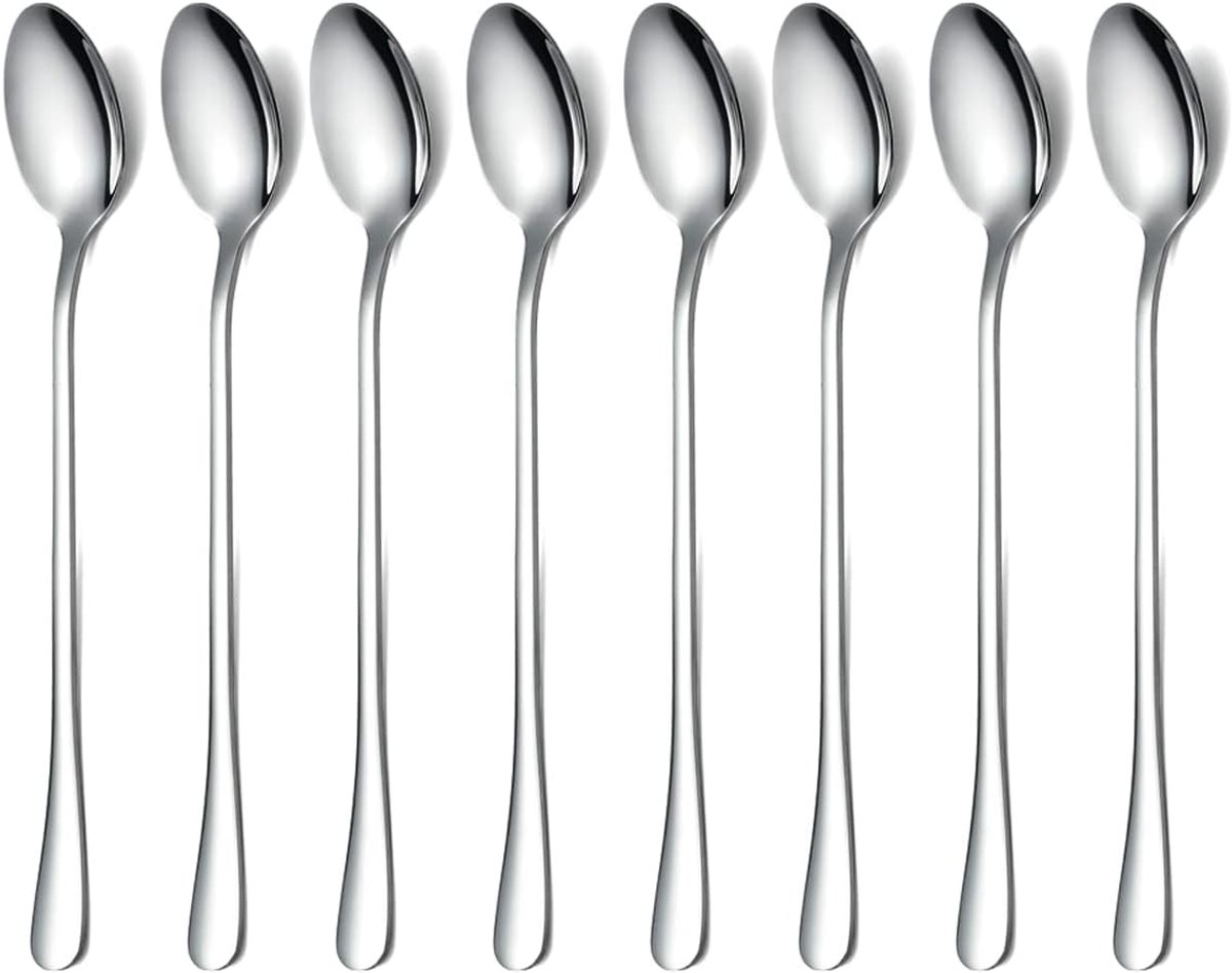 【produktmerkmale】: Set Mit 8 Modernen, Robusten Und Hochwertigen Löffeln Mit Langem Stiel. Ideal Für Besondere Anlässe, Partys, Geburtstage, Hochzeiten Usw.