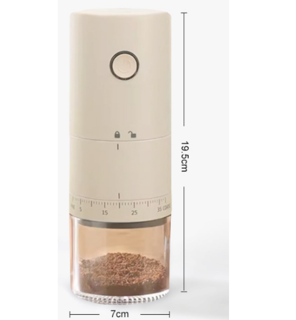 Diese Tragbare Kaffeemühle Verfügt Über 38 Einstellbare Mahlgradeinstellungen Und Einen Wiederaufladbaren 1500-mah-akku (60 Minuten Laufzeit).