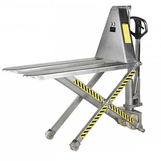 Matisère - Handhubwagen aus Edelstahl 304 mit Hubhöhe 800 mm – Gabeln 1150 x 540 mm – Korrosionsschutz – Lebensmittelindustrie und Gastronomie