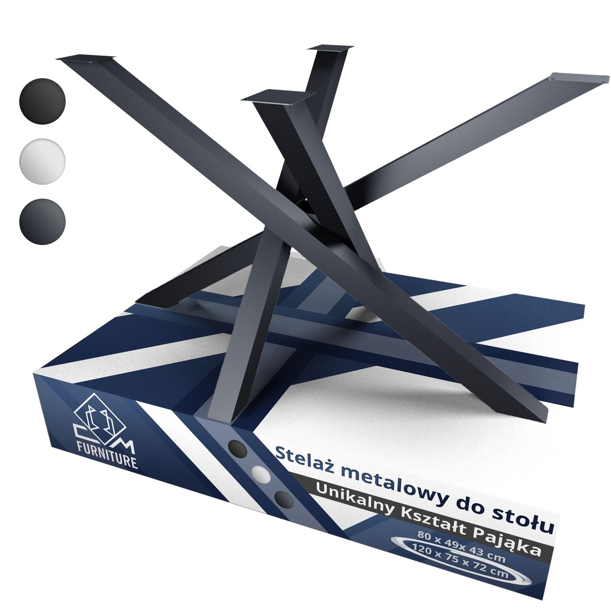 Cm Furniture Tischbeine Aus Metall In Spinnenform, Einzigartiger Mikado-optik Und Anthrazit Für Eine Massive, 72 Cm Hohe Tischplatte. Geeignet Für Esstische, Konferenztische, Wohnzimmertische Und Büro