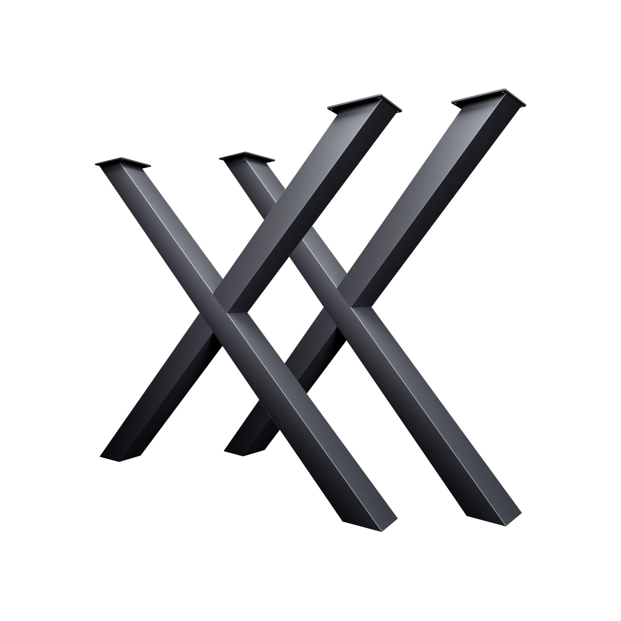 Cm Furniture 2-teiliges Tischbeineset Aus Anthrazitfarbenem Metall, Höhe 40 Cm, Breite 43 Cm, Tischfuß In X-form Aus Stahl, Einfache Selbstmontage, Geeignet Für Bänke, Esszimmertische, Couchtische Und