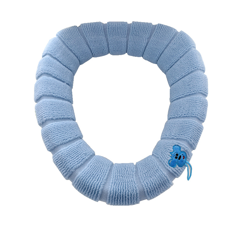 Selbstgehäkelter Wc-sitzbezug Mit O-ring, Warmer Wc-sitzbezug, Waschbar, Blauer Wc-sitzbezug
