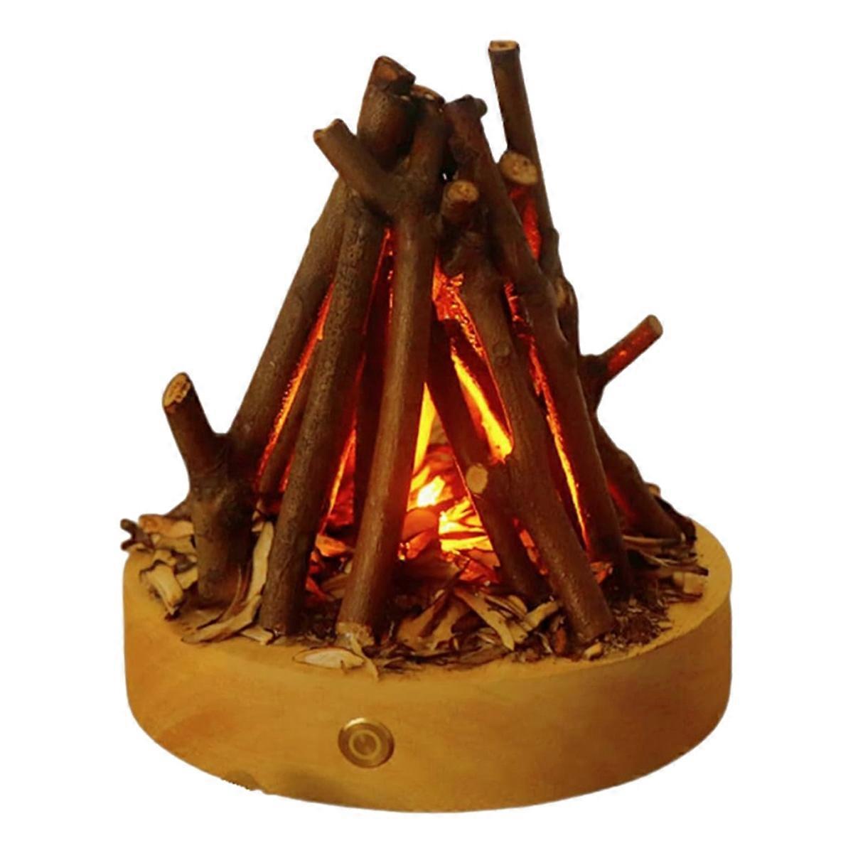 Simuliertes Lagerfeuer-nachtlicht, Usb-aufladung, 3 Modi, Simuliertes Flammenlicht, Flammenlose Kerze, Flamme Mit Weißem Rauschen