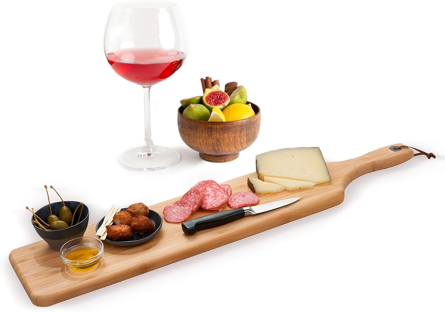 Bambusbrett Zum Servieren Von Käse, Snacks, Sushi, Gruba Premium 60x15 Qv