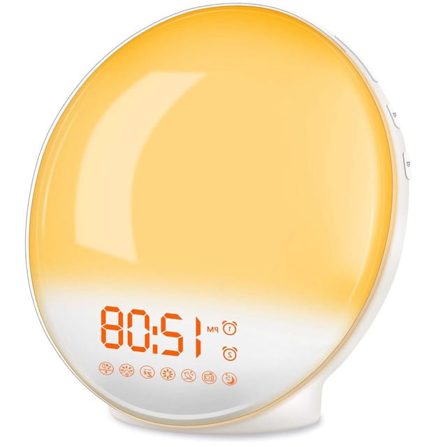 LED-Wecklicht, elektronischer Wecker, farbiges Umgebungslicht, Sonnenuntergang, Nachttischlampe, Wecker