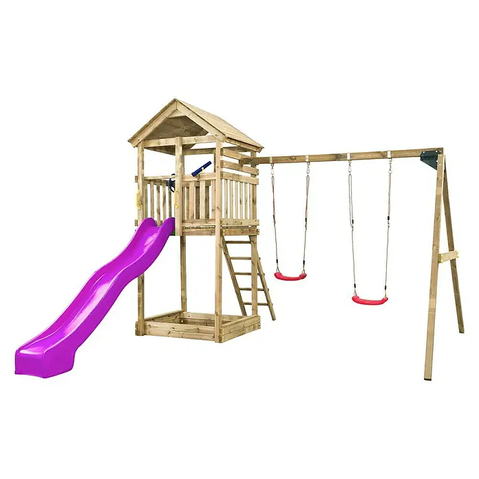 Swing King Kinderspielturm Daan (Holz/ Violet)