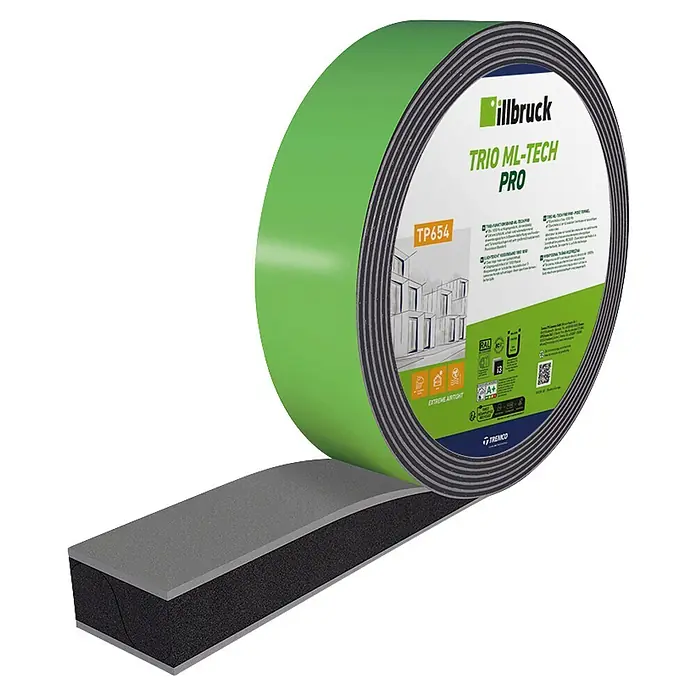 Illbruck Multifunktionsdichtungsband TP654 ML-Tech Pro (Fugenbreite: 10 mm - 25 mm, Fugentiefe: 77 mm, Länge: 6 m, Anthrazit, Passend für: Fenster- un