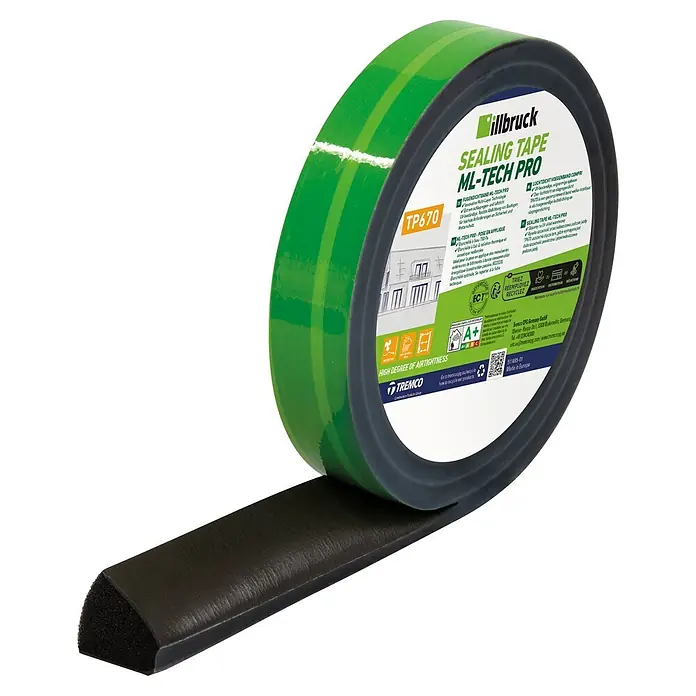 Illbruck Fugendichtband TP670 ML-Tech Pro (Fugenbreite: 6 mm - 18 mm, Fugentiefe: 20 mm, Anthrazit, Länge: 5,3 cm, Passend für: Fenster- und Türenmont