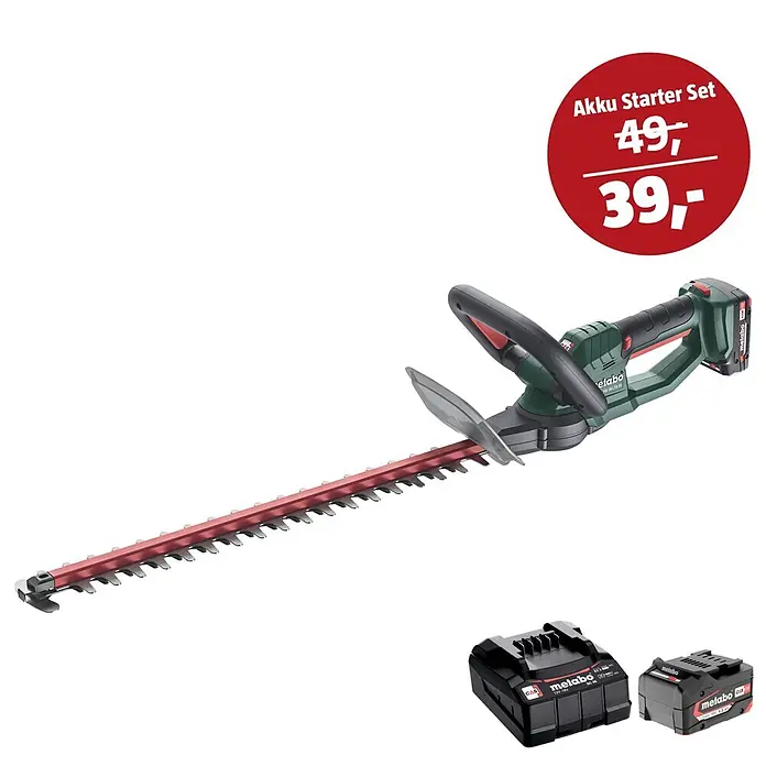 Metabo CAS 18V Maschinen-Set (Akku-Heckenschere HS 18 LTX 55 + 39€ Akku-Basis-Set)