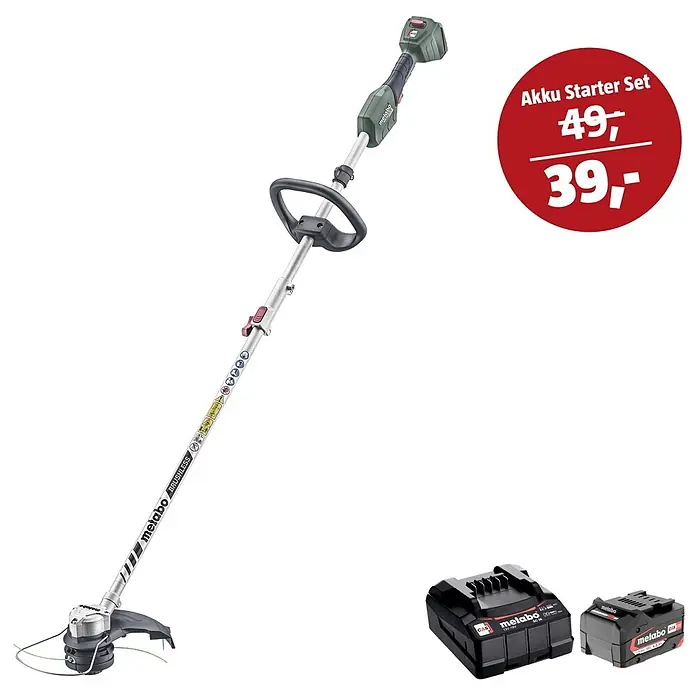Metabo CAS 18V Maschinen-Set (Akku-Rasentrimmer RTD 18 LTX BL 30 + 39€ Akku-Basis-Set)
