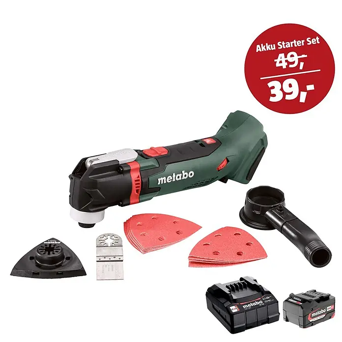 Metabo CAS 18V Maschinen-Set (Akku-Multifunktionswerkzeug MT 18 LTX + 39€ Akku-Basis-Set)