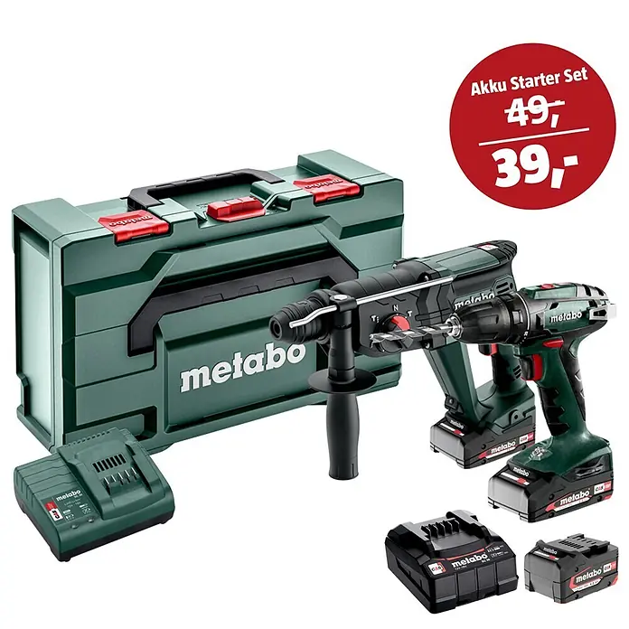 Metabo CAS 18V Maschinen-Set (Maschinen-Set Akku Combo Set 2.3.2 18 V + 39€ Akku-Basis-Set)