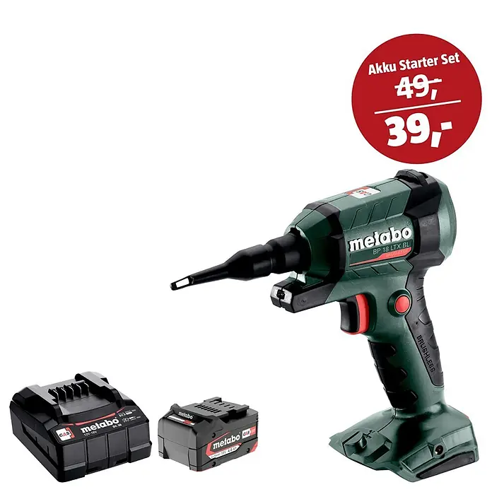 Metabo CAS 18V Maschinen-Set (Akku-Blaspistole BP 18 LTX BL + 39€ Akku-Basis-Set)