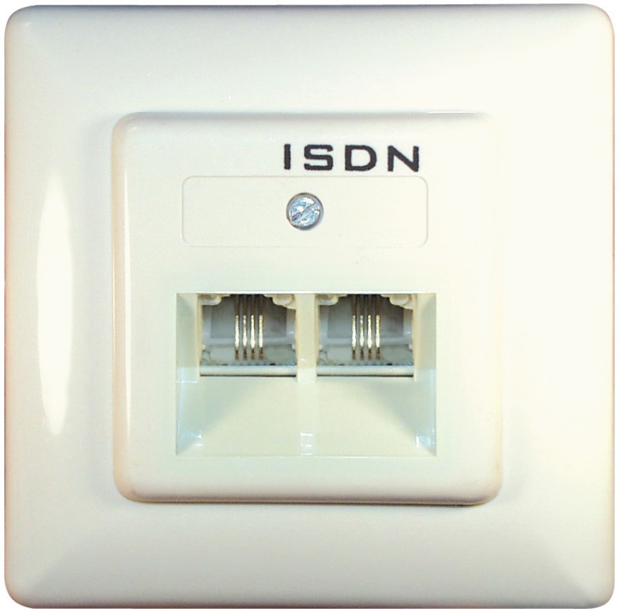 transmedia® Unterputz Anschlussdosen, Western 8/4 + Western 8/4 ISDN-Steckdose