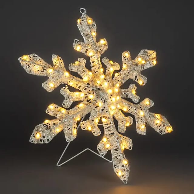 Konstsmide LED Weihnachtsdeko Schneeflocke 40 cm bernstein
