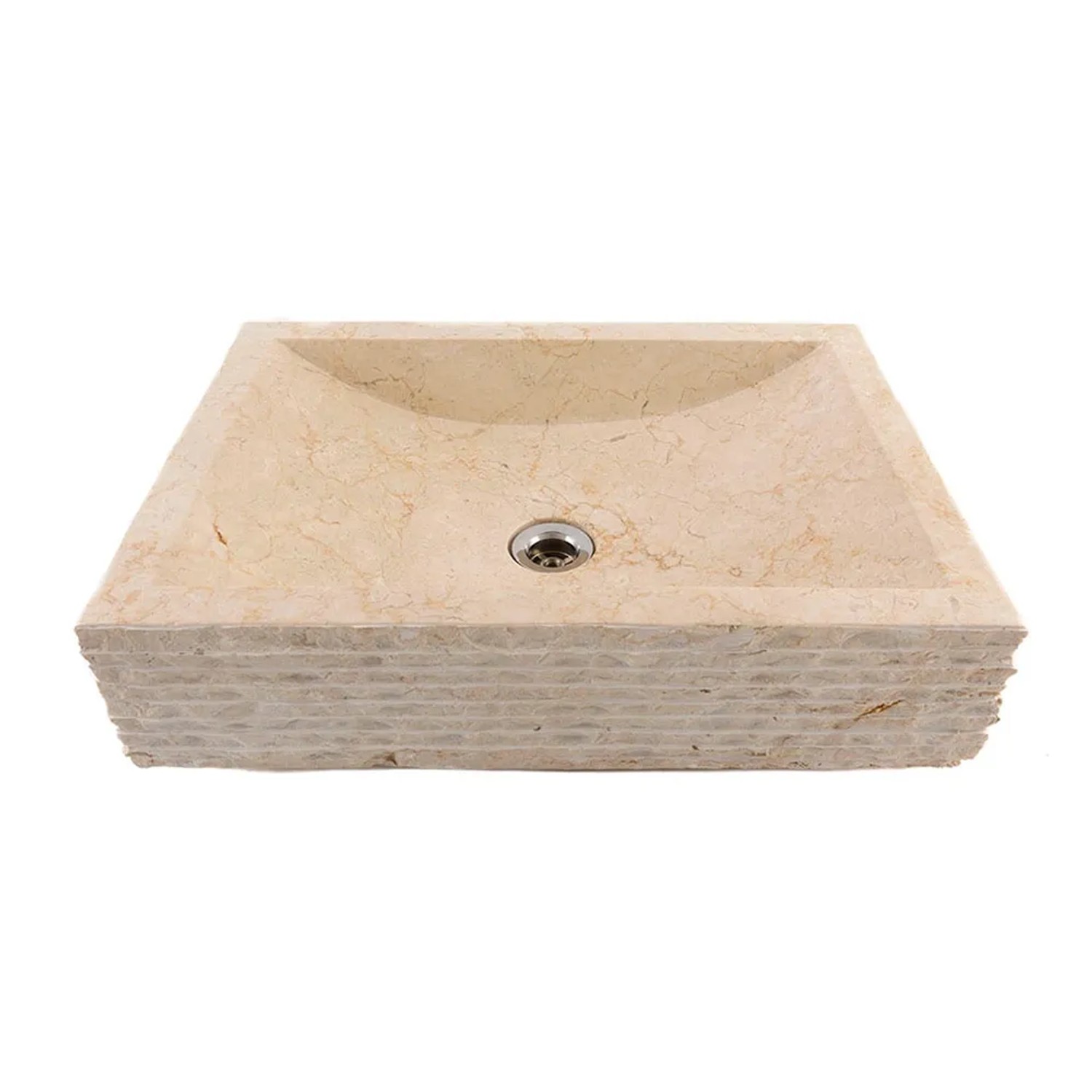 Wohnfreuden Marmor Waschbecken Perahu 52cm Creme Innen Poliert