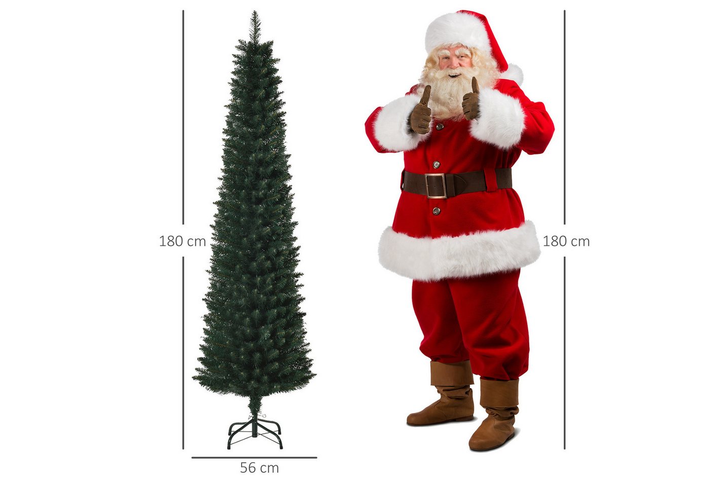 HOMCOM Weihnachtsbaum Kunststoff Metall 56cm x 180H cm Bild 4