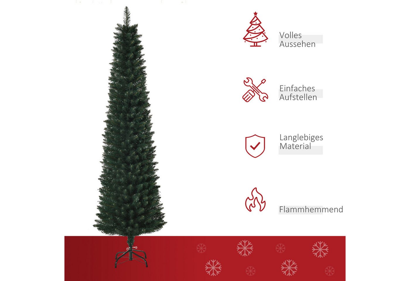 HOMCOM Weihnachtsbaum Kunststoff Metall 56cm x 180H cm Bild 5