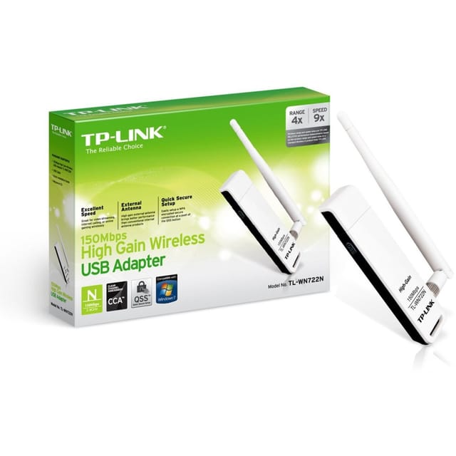 Trade Shop Traesio - Trade Shop - 150 Mbit/s Wireless n USB-Adapter, externe 4 dBi-Hochleistungsantenne wps -