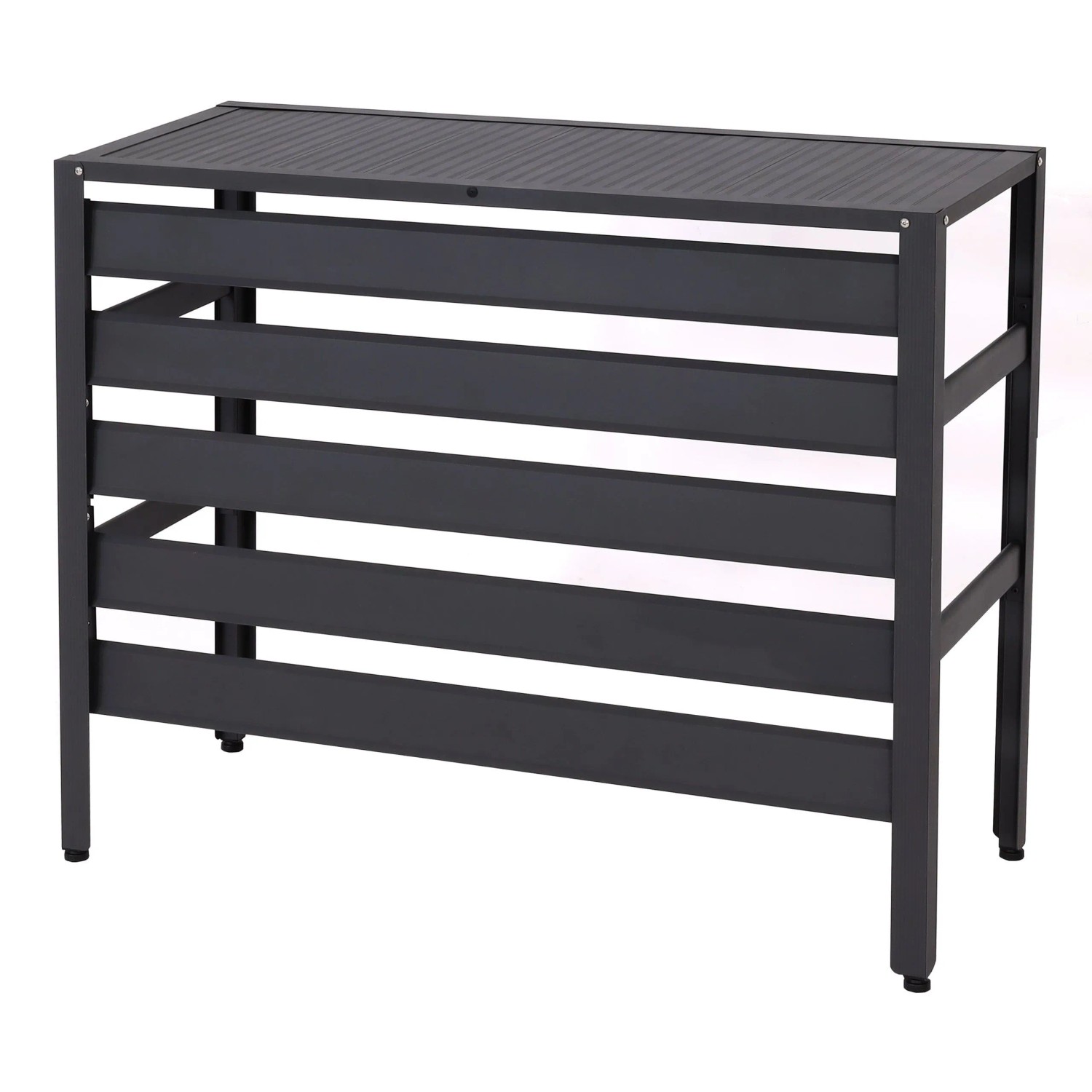 PROREGAL Alu Verkleidung Für Klimaanlage Wärmepumpe HxBxT 73x90x38cm Abdeckung Schutzgitter Pflanzenregal Grau Metall