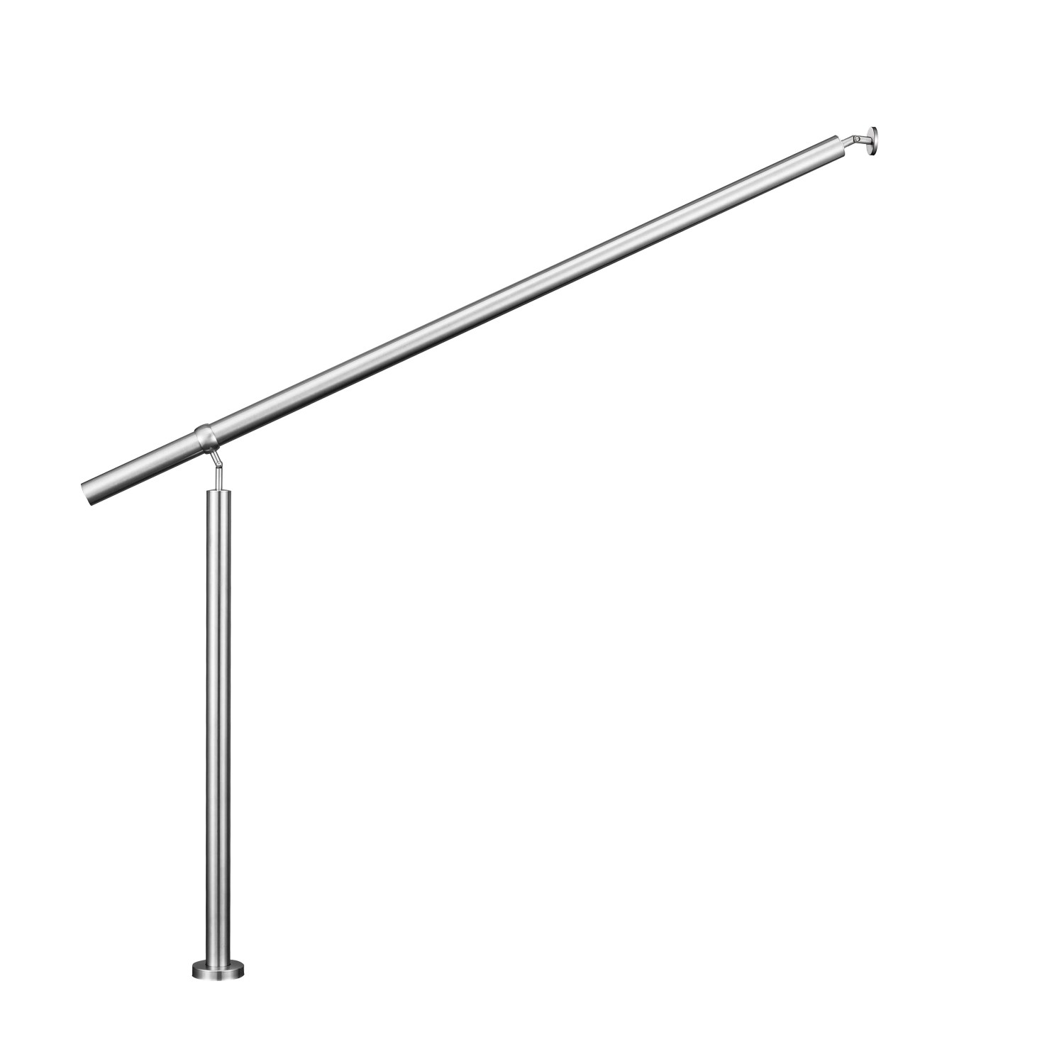 AICA Edelstahl-Eingangsgeländer 120 cm Wandmontage mit 1 Pfosten für Innen und Außen
