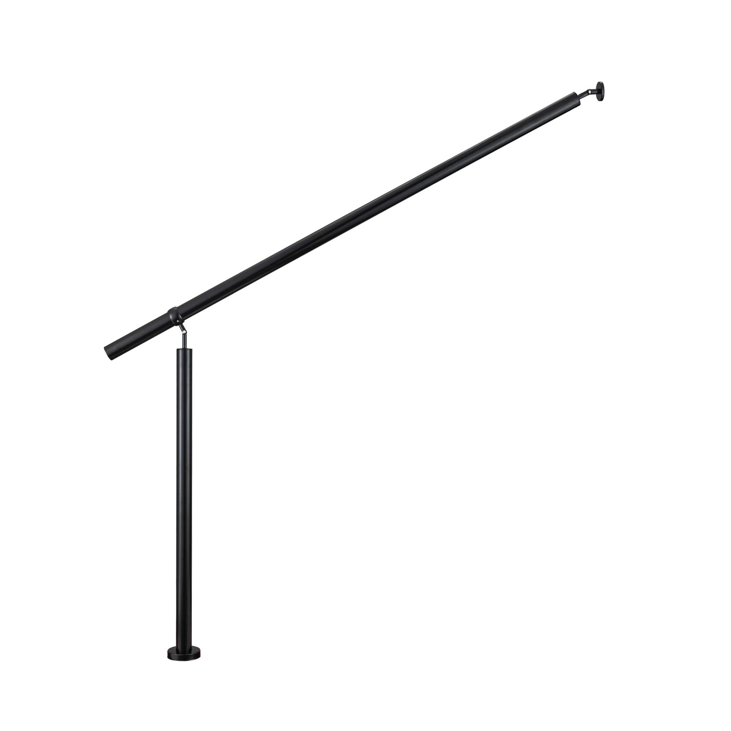 AICA Edelstahl-Eingangsgeländer 120 cm Schwarze Wandmontage mit 1 Pfosten