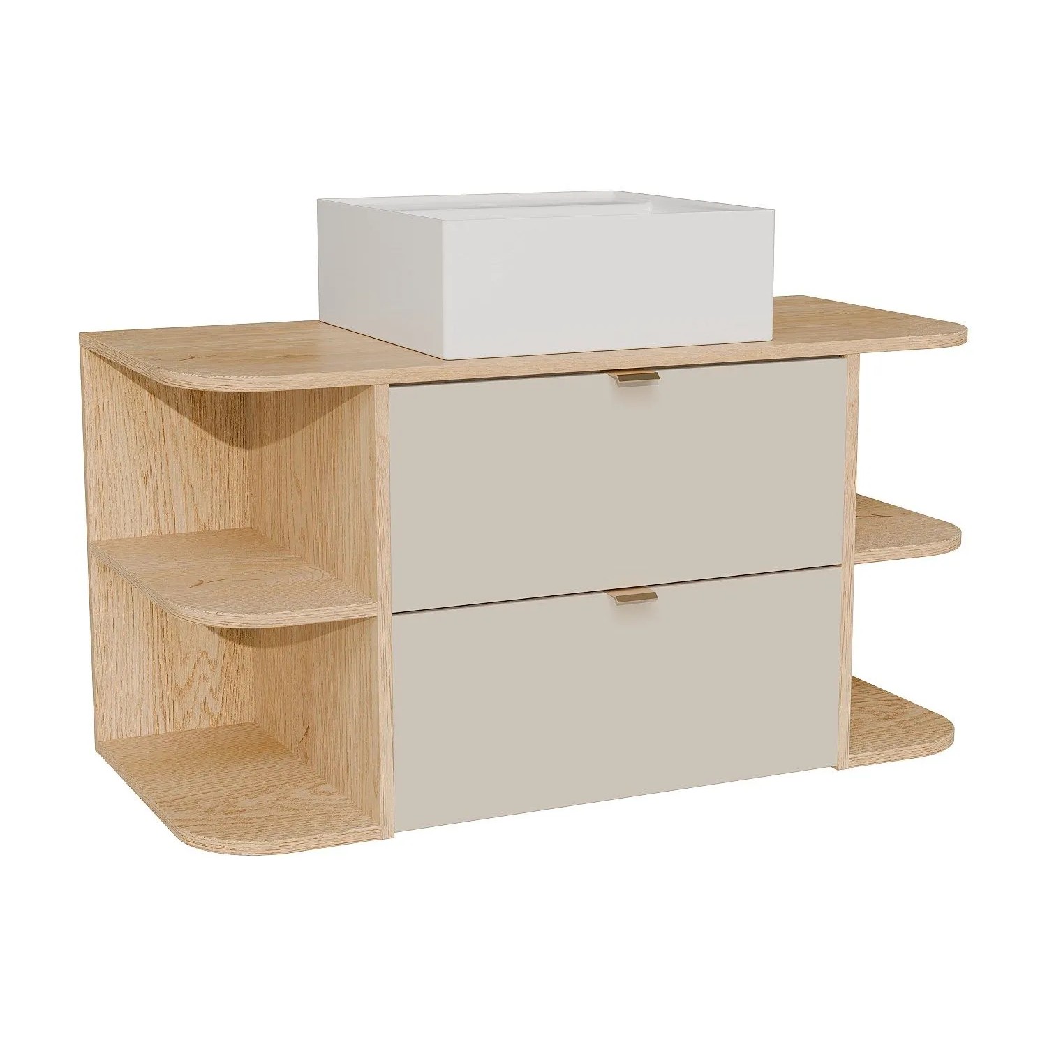 Vente-unique Einzelwaschtisch Lavena Beige Naturfarben Hell 100 cm