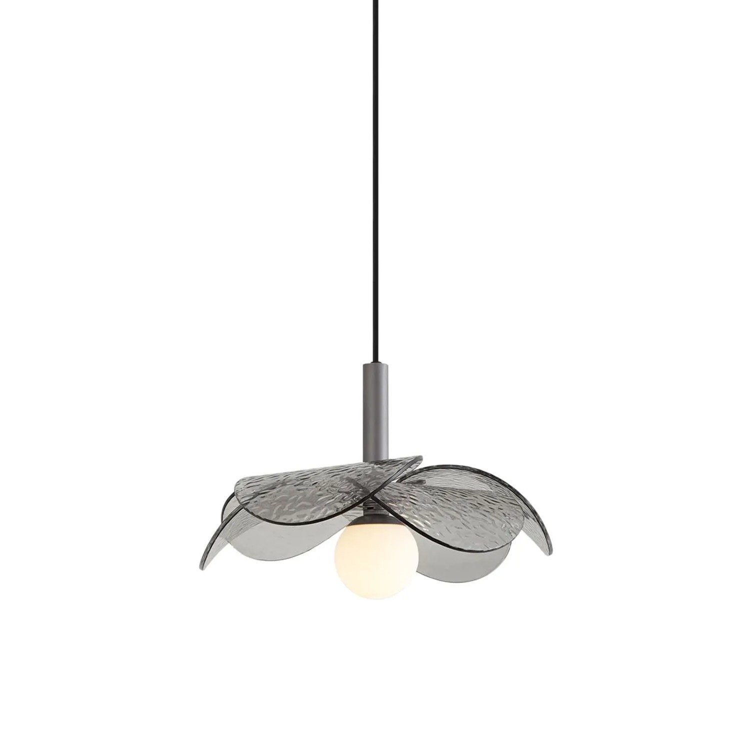 QAZQA Designer Pendelleuchte Silber mit Rauchglas Kemner