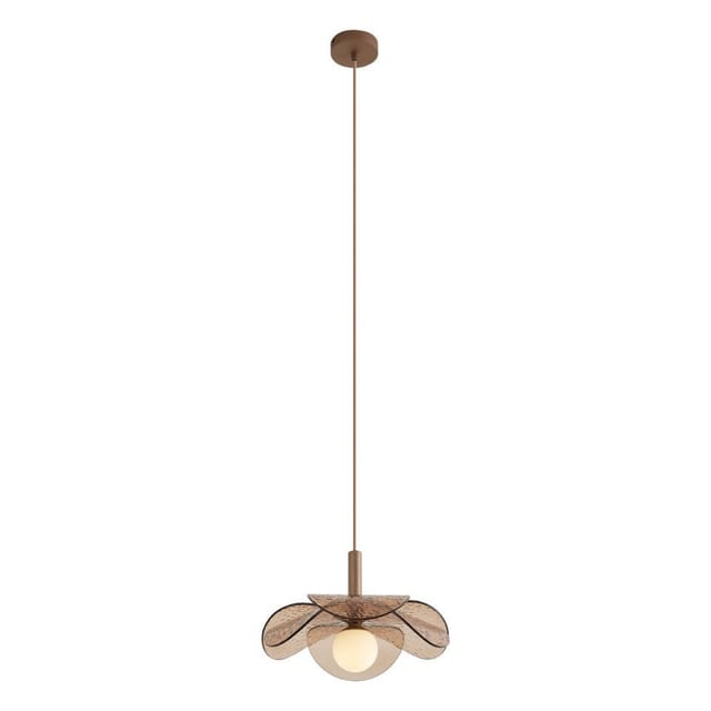QAZQA Design Pendelleuchte DunkelBronze mit Amberglas Kemner