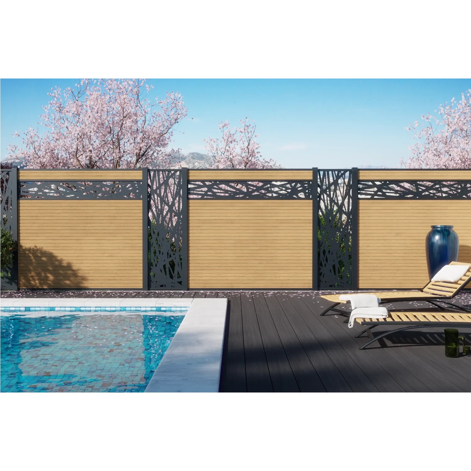 Fiberdeck WPC Einzelelement Red Cedar für Sichtschutzzaun