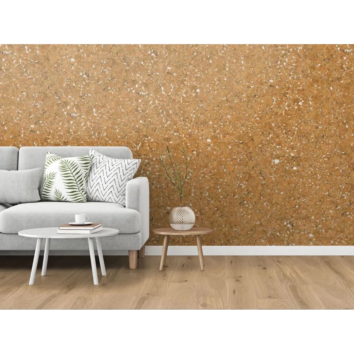 Granorte Kork Wandfliese Decodalle Country White mit PARAWAX-Oberfläche