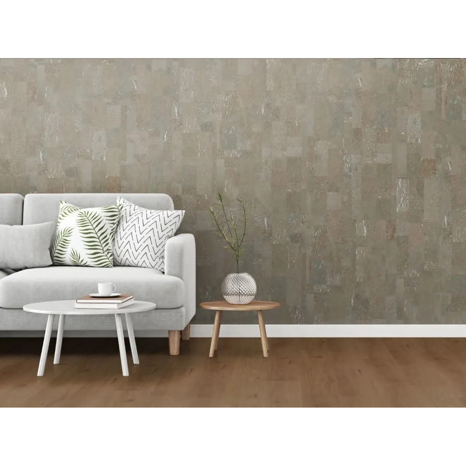 Granorte Kork Wandfliese Decodalle Element Rustic Greige mit PARAWAX-Oberfläche