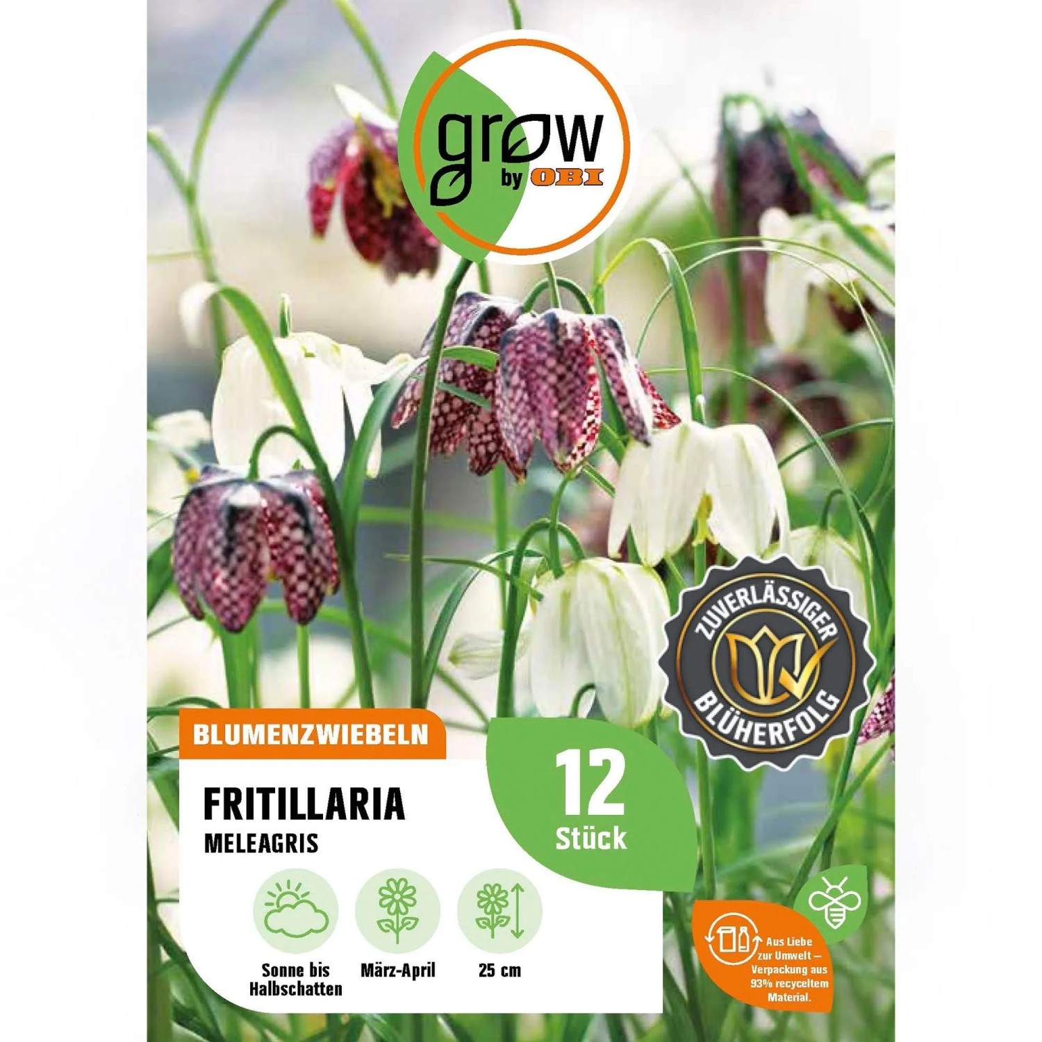 GROW by OBI Kaiserkrone meleagris Mischung 12 Stück Fritillaria meleagris