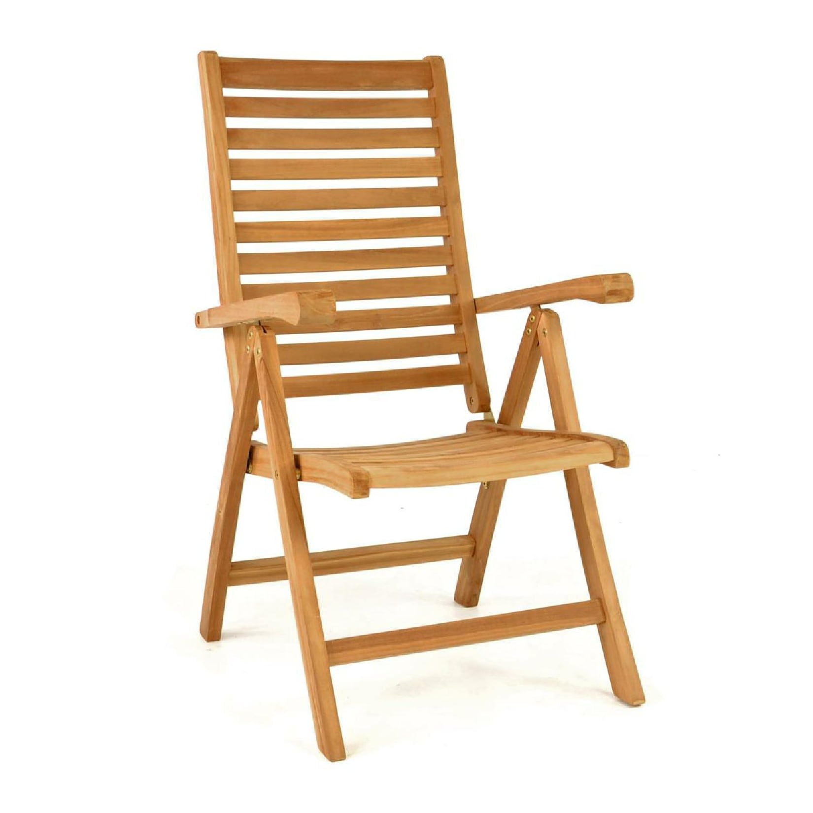 VCM Gartenstuhl Hochlehner Klappstuhl verstellbar Teak Holz behandelt dunkelbraun Maße H 111 x B 61 x T 65cm