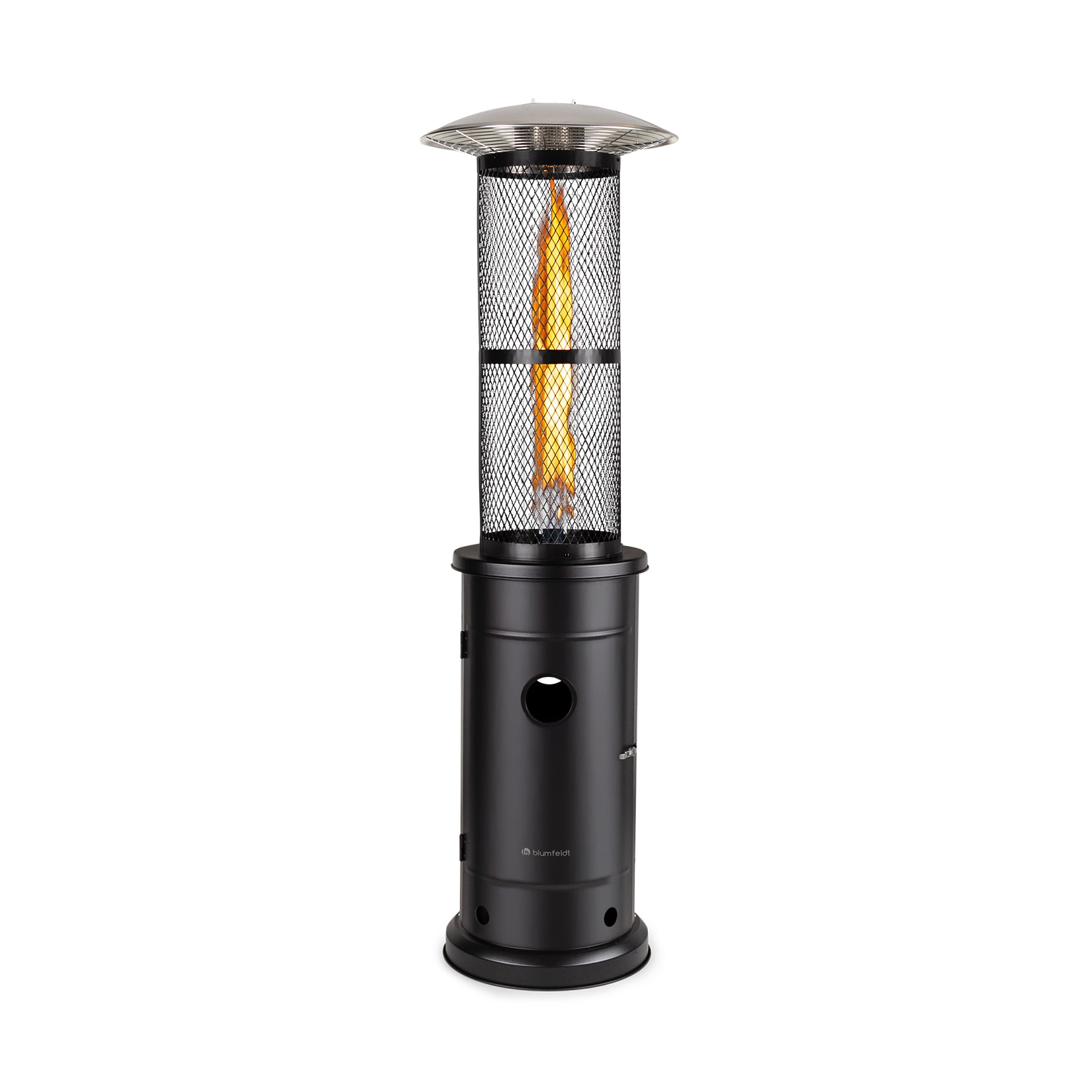 Goldflame Terrassenheizstrahler Gasheizer 11,2 kW Temperglas mobil Edelstahl Schwarz