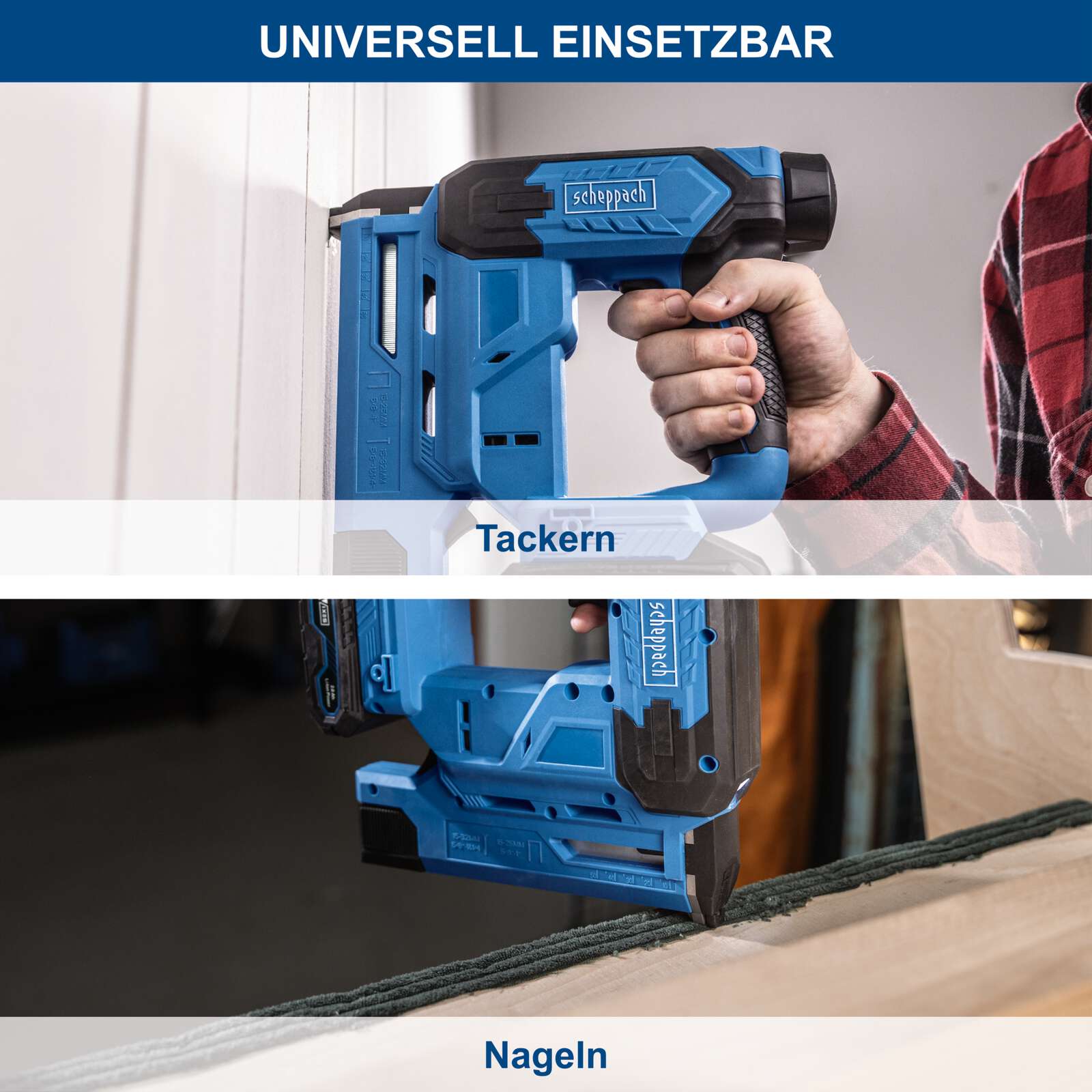 Akku-Klammer- und Nagelpistole C-NAG180-X Scheppach - 20V | 60 Schüsse/min | 32mm Nagellänge | 15-25mm Klammerbreite | inkl. 2Ah Akku + 2,4A Ladegerät Bild 5