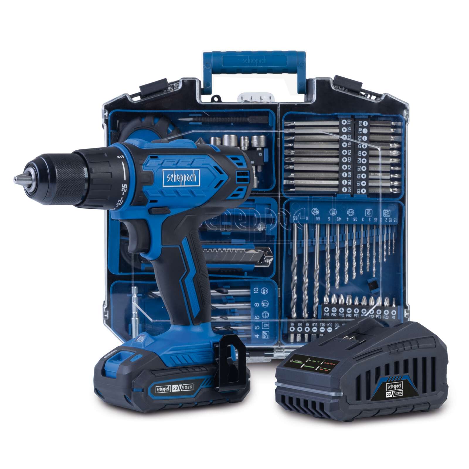 Werkzeugkoffer C-DTB74/1-X Scheppach -20V | 1,5-13mm Spannbereich | 50Nm Drehmoment | ohne Schlagfunktion | inkl. 2Ah Akku + 2,4A Ladegerät Bild 4