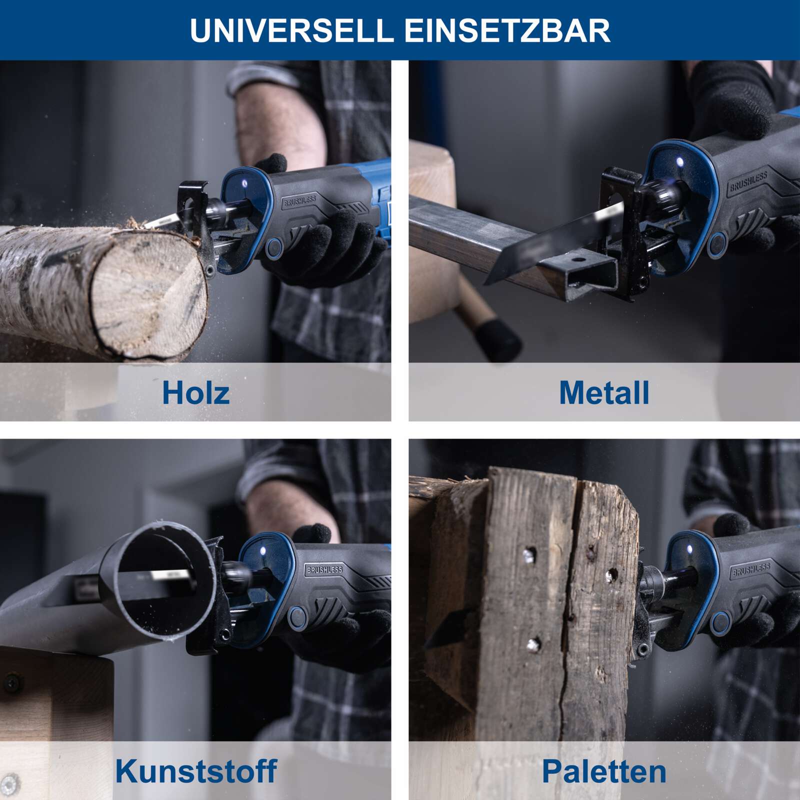 Akku-Säbelsäge BC-RS280-X Scheppach - 20V | 28mm Hublänge | 0-3000 min-1 Hubzahl | LED-Leuchte | inkl. 2Ah Akku + 2,4A Ladegerät