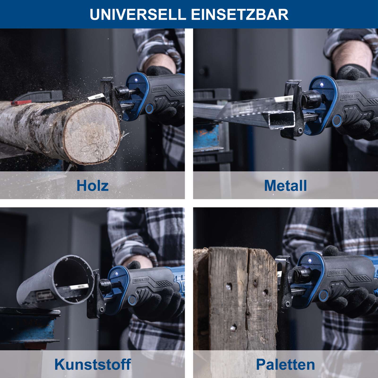 Akku-Säbelsäge BC-RS220-X Scheppach - 20V | 22mm Hublänge | 0-3000 min-1 stufenlose Hubzahl | LED-Leuchte | inkl. 2Ah Akku + 2,4A Ladegerät Bild 4