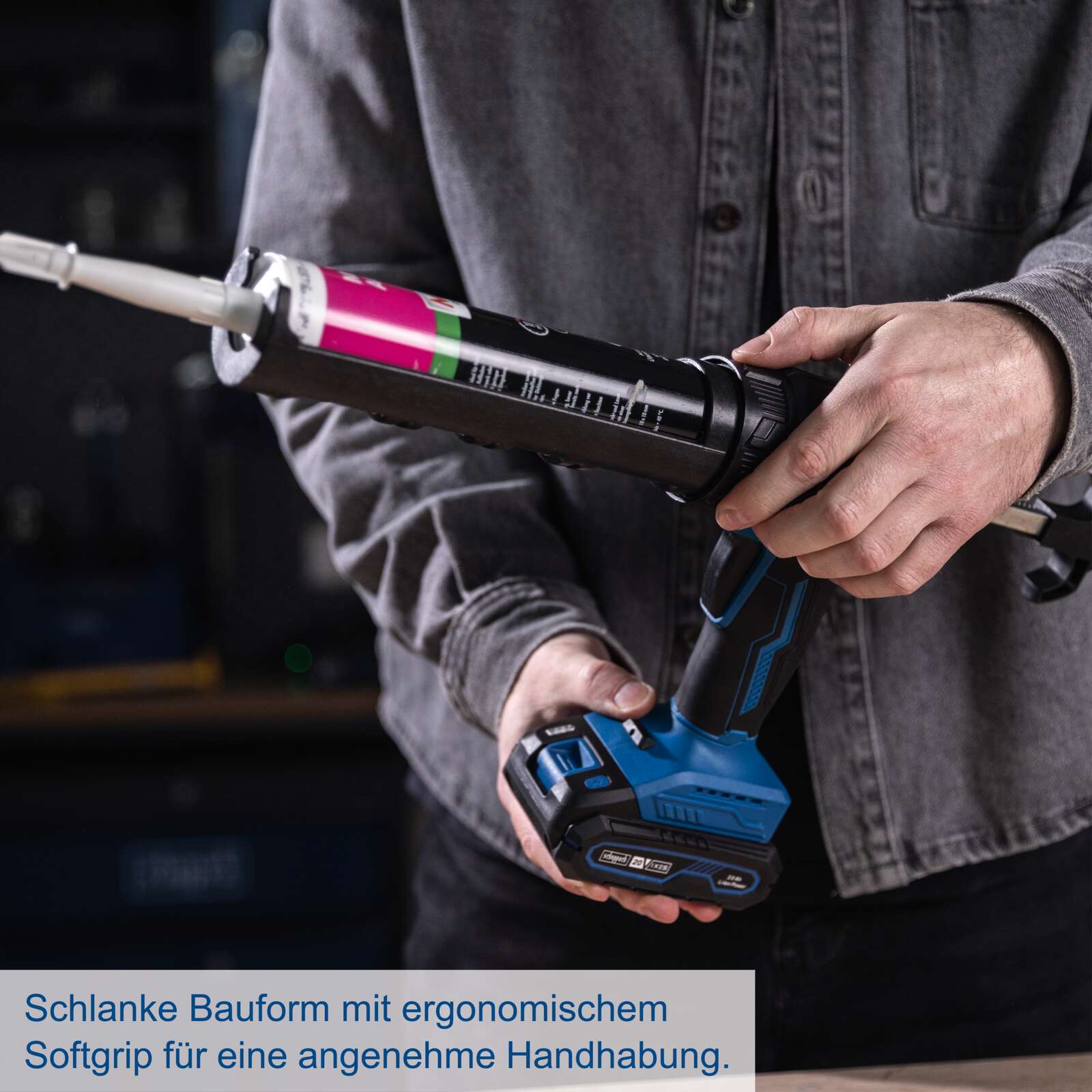 Akku-Kartuschenpistole C-SEG310-X Scheppach - 20V | 2000N Auspresskraft | 0,75-3,58 mm/s | LED-Leuchte | inkl. 2Ah Akku + 2,4A Ladegerät Bild 3