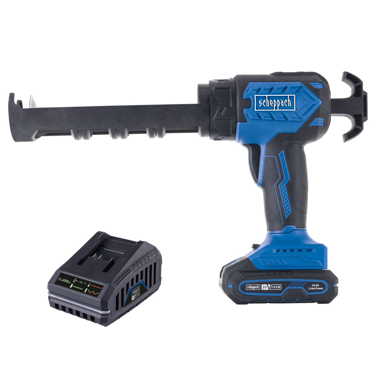 Akku-Kartuschenpistole C-SEG310-X Scheppach - 20V | 2000N Auspresskraft | 0,75-3,58 mm/s | LED-Leuchte | inkl. 2Ah Akku + 2,4A Ladegerät Bild 4