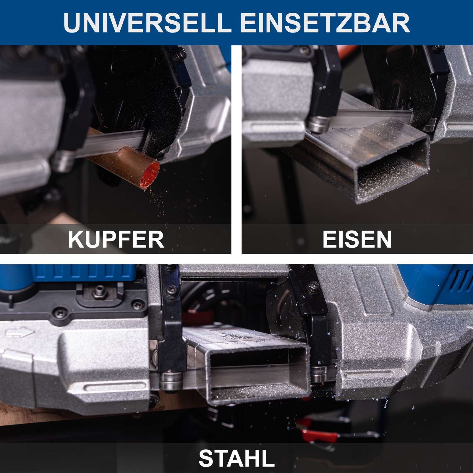 Akku Metallbandsäge C-MBS635-X Scheppach - 20V | 330-630min-1 Drehzahleinstellung | 63,5cm Schnittdurchmesser | inkl. 2Ah Akku & 2,4A Ladegerät Bild 3