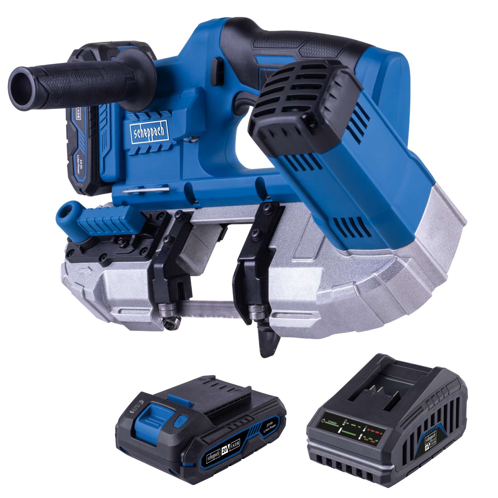 Akku Metallbandsäge C-MBS635-X Scheppach - 20V | 330-630min-1 Drehzahleinstellung | 63,5cm Schnittdurchmesser | inkl. 2Ah Akku & 2,4A Ladegerät Bild 4
