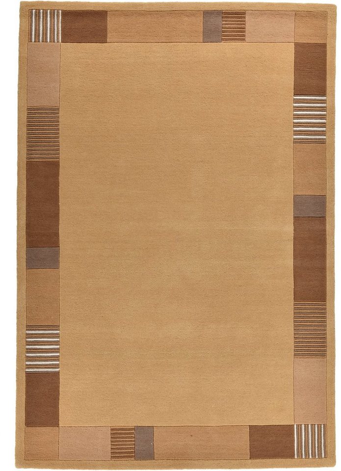 THEKO Wollteppich Royal Nepali 3085, rechteckig, Höhe: 15 mm, reine Wolle, handgetuftet, Uni-Farben, mit Bordüre, modernes Design Bild 4